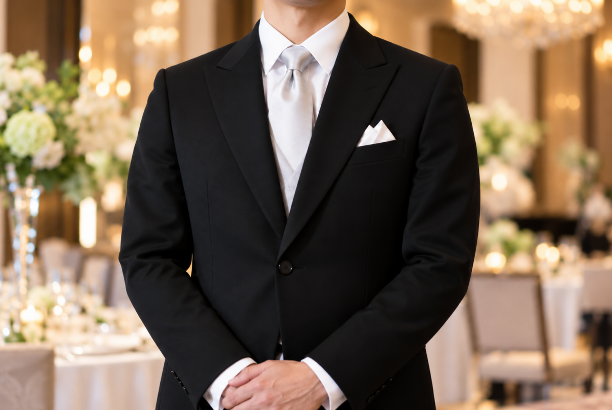 ブラックスーツの男性
