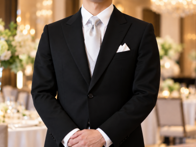 ブラックスーツの男性